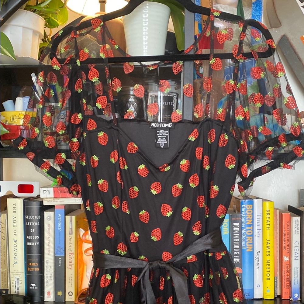 Hot Topic Black Strawberry Dress